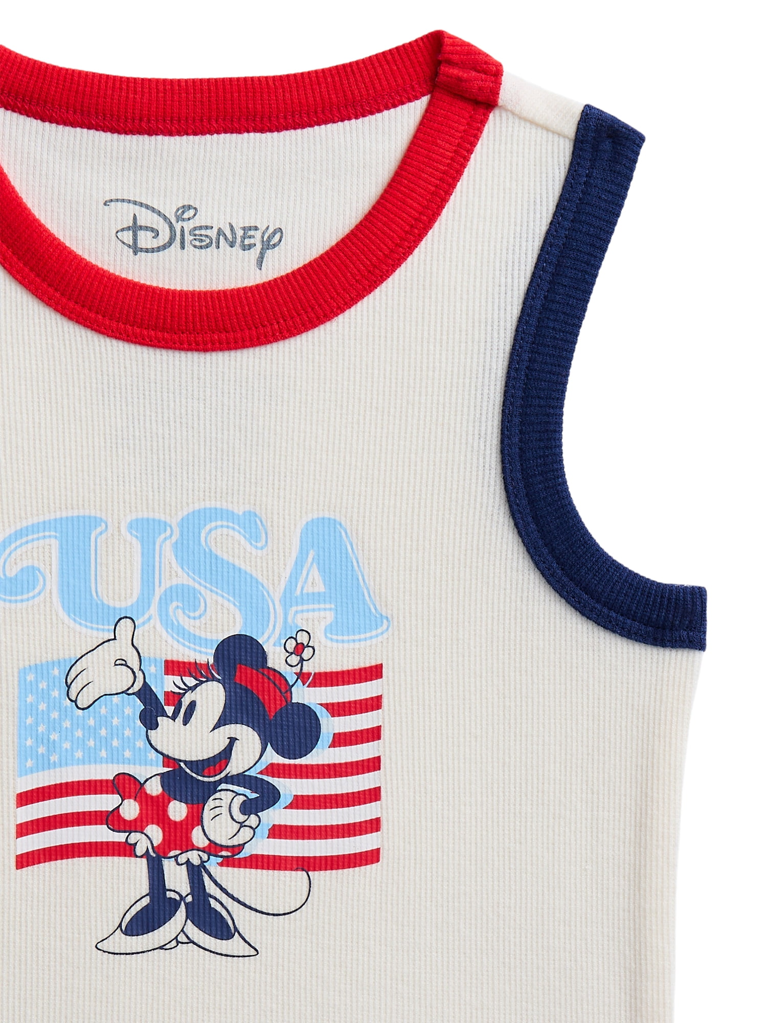 Disney Minnie Mouse Toddler Girls American Flag Graphic Tank Top, Sizes 12M-5T