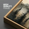 thumbnail image 5 of Large Framed Canvas Print Moody Forest Sunrise Painting, Tranquil Nature Scene Wall Art Decorative Ready to Hang Painting for Living room Bedroom - 60"x20" Natural Frame, 5 of 7