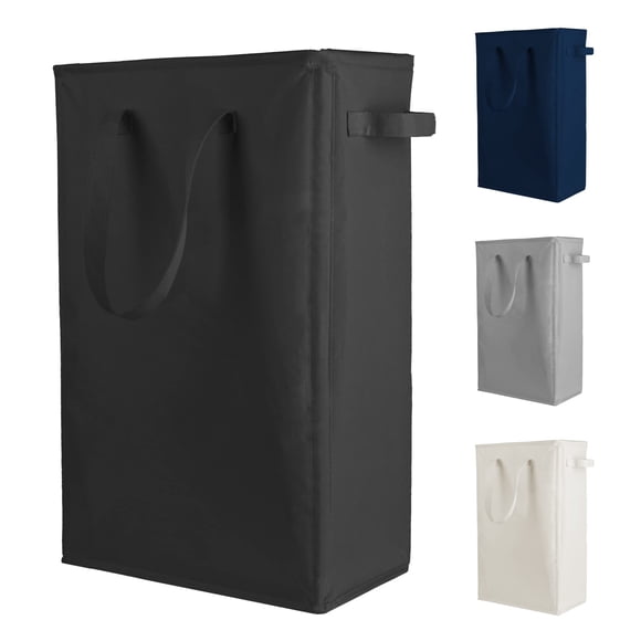Cesto de ropa Odonata Slim, plegable, 45 L (negro)