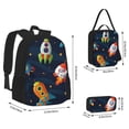 thumbnail image 2 of Easygdp Spaceships and Stars Mochila para Niños y Niñas con Set de Caja de Almuerzo y Estuche para Lápices 3 en 1, Mochila Escolar Estampada para Adolescentes, 2 of 7