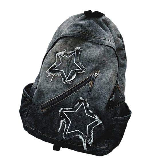 Yokua Star Denims Backpacks Casual Jeans Backpacks Travel Daypack College Bookbags