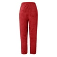 thumbnail image 4 of DDAPJ pyju Womens Fuzzy Fleece Pants, Winter Warm High Waisted Lounge Pants Cozy Fluffy Pajama Pants Sleepwear Bottoms Red S, 4 of 7