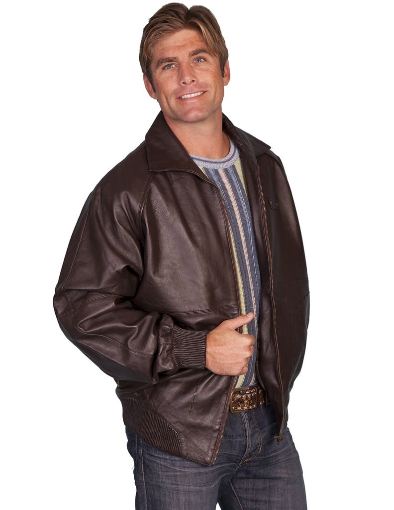 Scully Western Jacket Mens Lamb Leather Knit Waist Zip Front 245 ...
