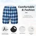 thumbnail image 3 of Fotbe Blue Squares Men’s Swim Trunks Quick Dry Swim Shorts Board Shorts with Mesh Lining-X-Large, 3 of 9
