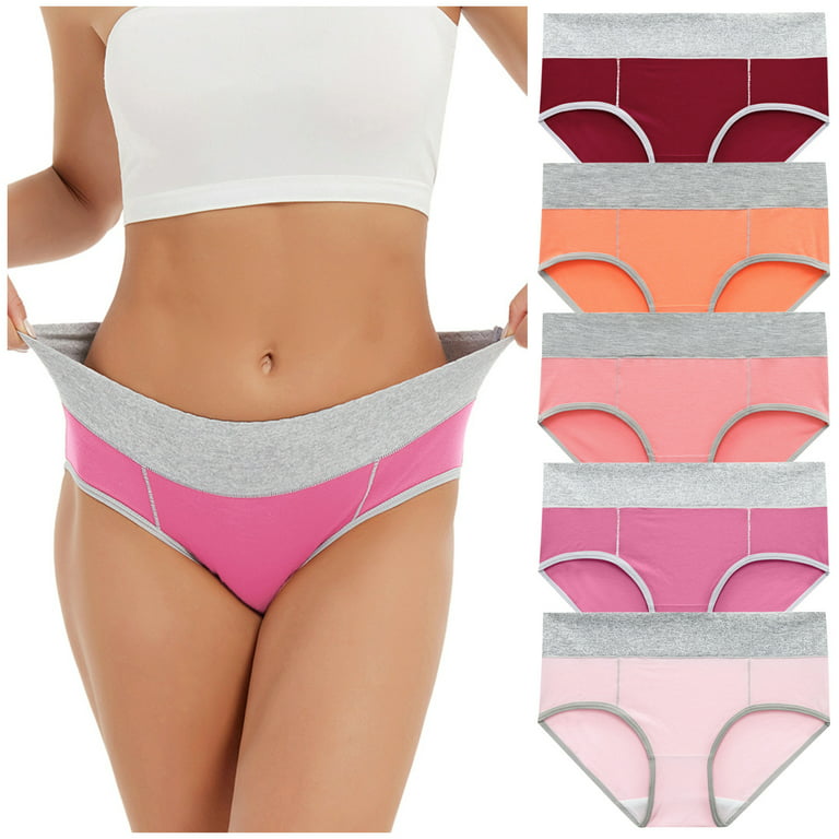 FOCUSSEXY 4-Pack Women's Cotton Panties for Women Underwear 100% cotton  Underwear for Women Hi-Waist Brief Cotton Stretch Thong Underwear Full