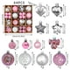 thumbnail image 4 of Bola Decorativa Juego de 64 adornos navideños para árbol con lazos, ciervos y corazones para decoración navideña. JASKFLY, 4 of 8