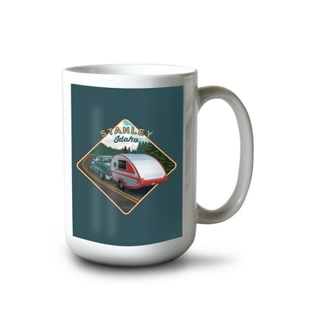 

Lantern Press 15 fl oz Ceramic Mug Stanley Idaho The Mountains are Calling and I Must Go Bear Contour Press Dishwasher & Microwave Safe