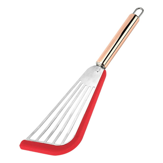 Fish Spatula Stainless Steel Nonstick Spatula Turner Stainless Steel Fish Spatula with Silicone Kitchen Slotted Spatula Turner