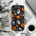 thumbnail image 6 of Cute Halloween Ghost & Pumpkin Phone Case, Spooky Floral Autumn Aesthetic, Orange & Navy Fall iPhone Cover for iPhone 16/15/14/13/12/11, 6 of 6