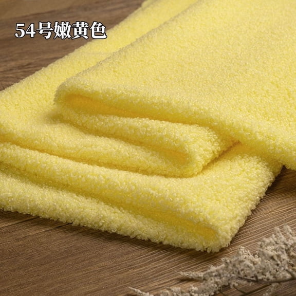 Namzi Teddy Fleece Fabric,39*63 Inch Coarse Knitted Plush Fabric for DIY Sewing Projects,Costume,Throw Pillow Covers,Home Decoration,Light Yellow