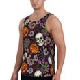 thumbnail image 2 of Rateoe Halloween With Skull Pattern Sleeveless Gym Shirt Muscle Tee Breathable Workout Shirt Slim-Fit Tank Quick Dry Fit Muscle Tank Top Bodybuilding Sleeveless T Shirt-Large, 2 of 7