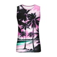 thumbnail image 4 of Penkiiy Mens Beach Tank Top Tropical Print Sleeveless Tops Stylish Summer T Shirt Crewneck Athletic Tee Soft Basic Tank Tops M Pink, 4 of 5