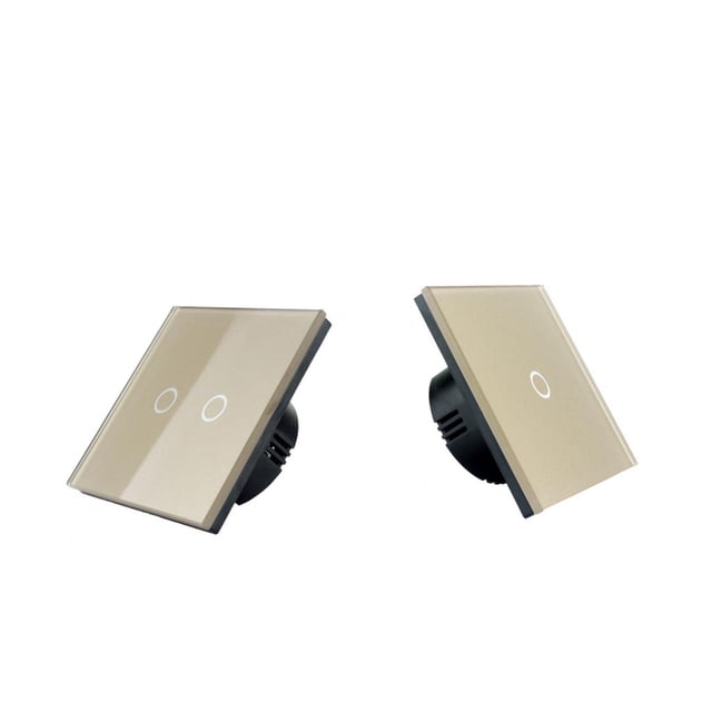 2x Interruptor de pantalla táctil de lámpara de cristal práctica estándar del 1 2 vías Yuyangstore Interruptor de luz táctil inteligente