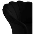 thumbnail image 3 of Angelina Black Velvet Scalloped Back Barrel Accent Chair with Metal Legs, 3 of 7