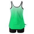 thumbnail image 5 of FAVIPT Two Piece Swimsuit for Women High Waist Gradient Tank Top with Boyshorts Summer Surfing Boarding Tankini Bathing Suit Mint Green,L, 5 of 5