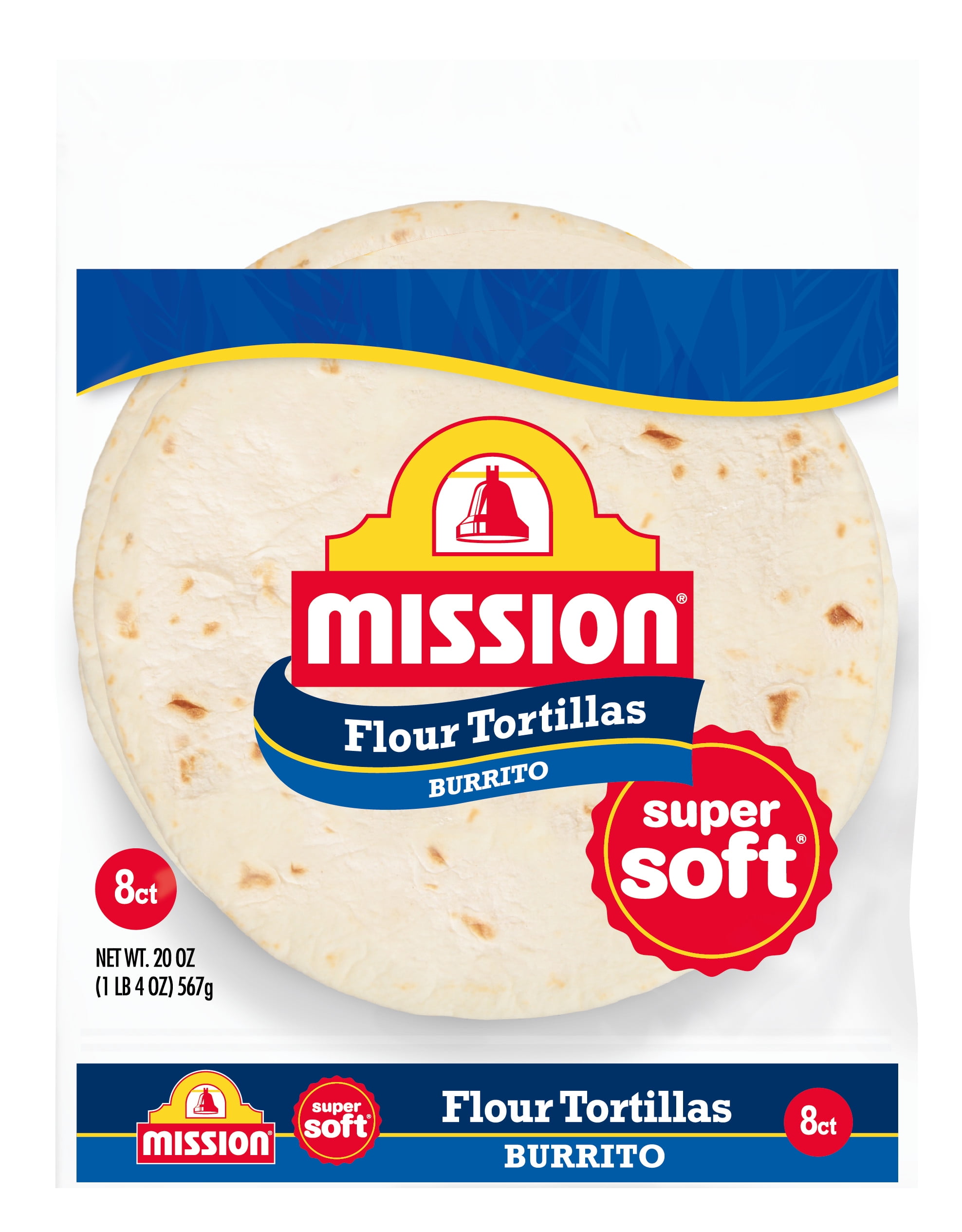 Mission Super Soft Burrito Large Flour Tortillas, 8 Count