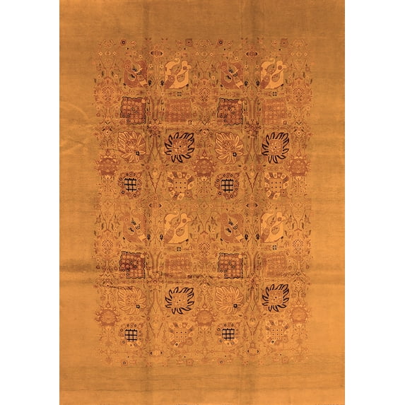 Ahgly Company Indoor Rectangle Oriental Orange Industrial Area Rugs, 5' x 8'