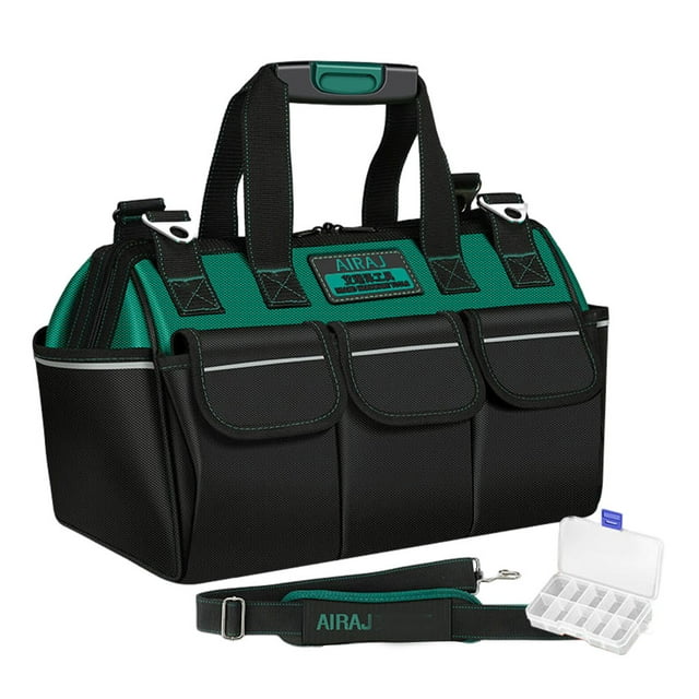 yingyy 1/2/3/5 Tool Bag Electrician Bags Storage Box Adjustable Wear-Resistant Waterproof Large Capacity Maintenance Tools Pouch Black Green/23 inch 1 Pc