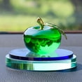thumbnail image 4 of Jiibva Green Glass Apple Decorative Figurine, Home Tabletop Collectible Crystal Sculpture, 1 Pc, 4 of 7