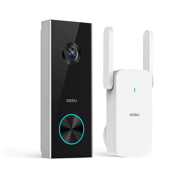Aosu V8P Sonnette Vidéo Intelligente Sans Fil Wi‐Fi à Pile 4 MP