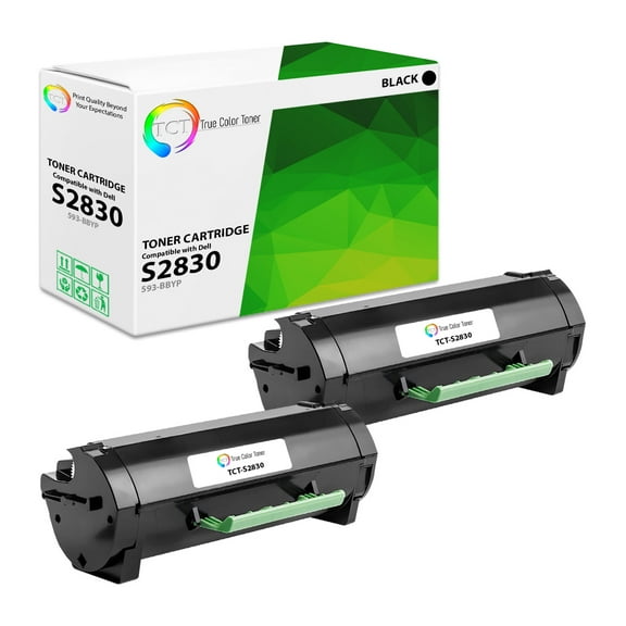 TCT S2830 Toner Cartridge 2 Pack - Premium Compatible Replacement for Dell S2830 593-BBYP Black