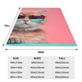 thumbnail image 3 of Vsdgher Cool Cat Pink Sunglasses Ultra-Soft Micro flannel Blanket Throw Blankets for Couch Sofa, Bed (4 sizes)-80"x60", 3 of 7