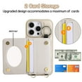 thumbnail image 5 of Crossbody Wallet Case for iPhone 15 Plus with Make-up Mirror, PU Leather Lanyard Purse Magnetic Clasp Card Holder, Flip Kickstand Shockproof Phone Cover for iPhone 15 Plus, White, 5 of 6