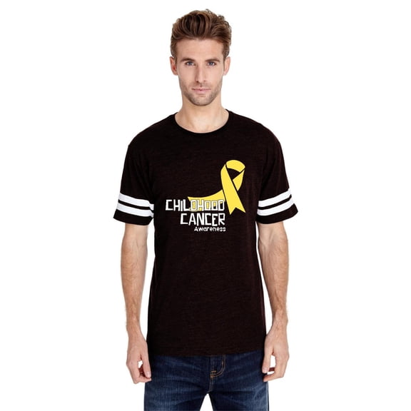 NIB - Mens Football Fine Jersey T-shirts - Childhood Cancer