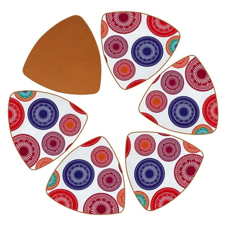 

YZUOUZY Coasters Table Decor Pack of 6 Triangle Cool Coasters Abstract Rose Floral Branches Leaves