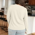 thumbnail image 4 of MESSUEN Long Sleeve Undershirt for Women Lightweight Sweatshirts for Women Plus Size Sweatshirt Womens Sweatshirts Trendy Women Shirt Womens Tshirts Women's Sweatshirts Beige L, 4 of 6