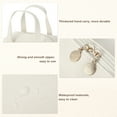 thumbnail image 3 of Unique Bargains Handhold Portable Makeup Bag Large Capacity Travel Makeup Pouch Organizer with Handle Beige, 3 of 7