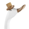 thumbnail image 5 of 16", 14", 11"H White Bamboo Wood Duck Sculpture with Brown Top Hats and Shoes, by DecMode (3 Count), 5 of 11