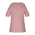 thumbnail image 4 of Giftesty Women's Solid Color V-Neck Comfortable Loose T-Shirt Short Sleeve Blouse Casual Tops, 4 of 6