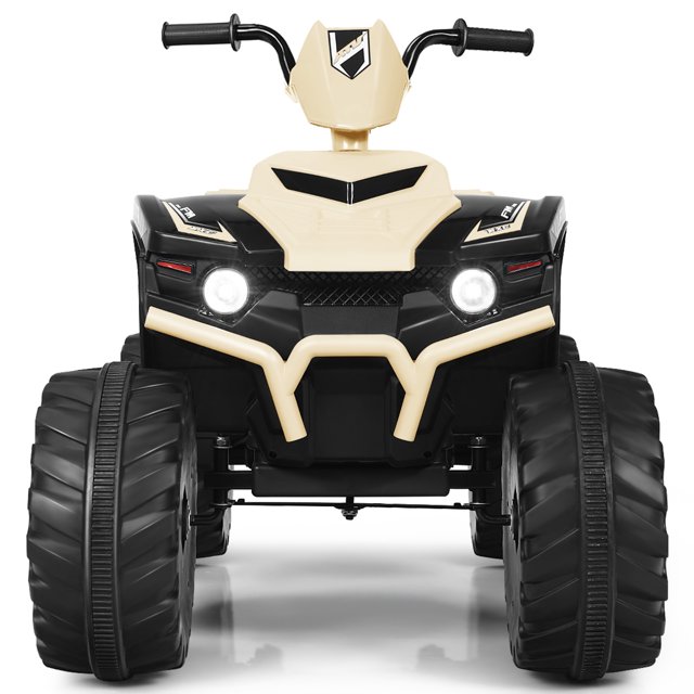 Patiojoy 12V Electric Kids Quad ATV Ride on Car with LED Lights& Bluetooth Yellow