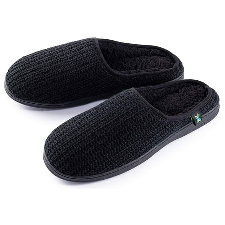

Roxoni Mens Winter Sweater Knitted Slippers Black