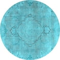 thumbnail image 1 of Ahgly Company Indoor Round Persian Light Blue Traditional Area Rugs, 7' Round, 1 of 4