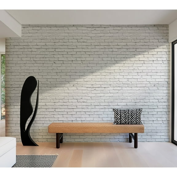 Tiptophomedecor Background & Patterns Wallpaper Wall Mural - White Painted Brick Wall