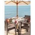 thumbnail image 2 of Outdoor Tablecloth with Umbrella Hole and Zipper, Merry Christmas Square Table Cloth 54x54 Inch Waterproof Tablecloth, Red Poinsettia Xmas Tree Snowflake Winter Rustic Picnic Table Cover for Patio, 2 of 7