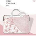 thumbnail image 4 of Ins Floral Pink Laptop Handbag Bag Macbook Pro Case 13.3 14 15 15.6 Inch Handle Protable Shoulder Shockproof Computer Bag Women (green(A),13.3inch), 4 of 7