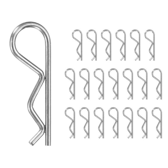 Uxcell 20-Pack R-Shaped Cotter Pin, M1x16mm Stainless Steel Hairpin Hardware Spring R Clips Heavy Retainer Pins