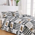 thumbnail image 4 of Market & Place Colchas rústicas tamaño individual | Juego de edredón de cabina de 2 piezas con funda | Ropa de cama reversible Lodge Bear para todas las estaciones | Colección Orson (Gris Gemelo/Marró, 4 of 5
