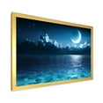 thumbnail image 2 of Designart 'Romantic Moon and Clouds Over Deep Blue Sea I' Nautical & Coastal Framed Art Print, 2 of 4