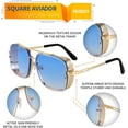thumbnail image 4 of FEISEDY Sunglasses Mens Women Vintage Pilot Square Trendy Metal Steampunk Fishing Driving Sun Glasses B2894, 4 of 23