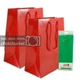 thumbnail image 2 of JAM Gift Bag Assortment, 2 Red Bags & Green Tissue Paper, 3/Pack, 2 of 5