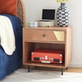 thumbnail image 2 of SAFAVIEH Benford Retro Rustic 1 Drawer Nighstand, Natural/Gold, 2 of 15
