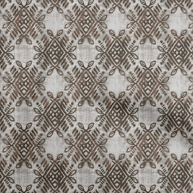 oneOone Rayon Brown Fabric Geometric Dress Material Fabric Print Fabric By The Yard 56 Inch Wide