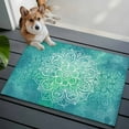 thumbnail image 3 of 2x3 Ft Entryway Area Rug, Turquoise Boho Kitchen Rug Runner Washable Floor Mat, Oriental Abstract Motifs Traditional Bohemian Non Slip Indoor Door Mat Throw Carpet for Bathroom Living Room Bedroom, 3 of 8