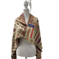 thumbnail image 2 of Wevet White and Brown Modal Scarves with Intricate Floral Patterns Summer Spring Accessory great for Casual Events, 2 of 3