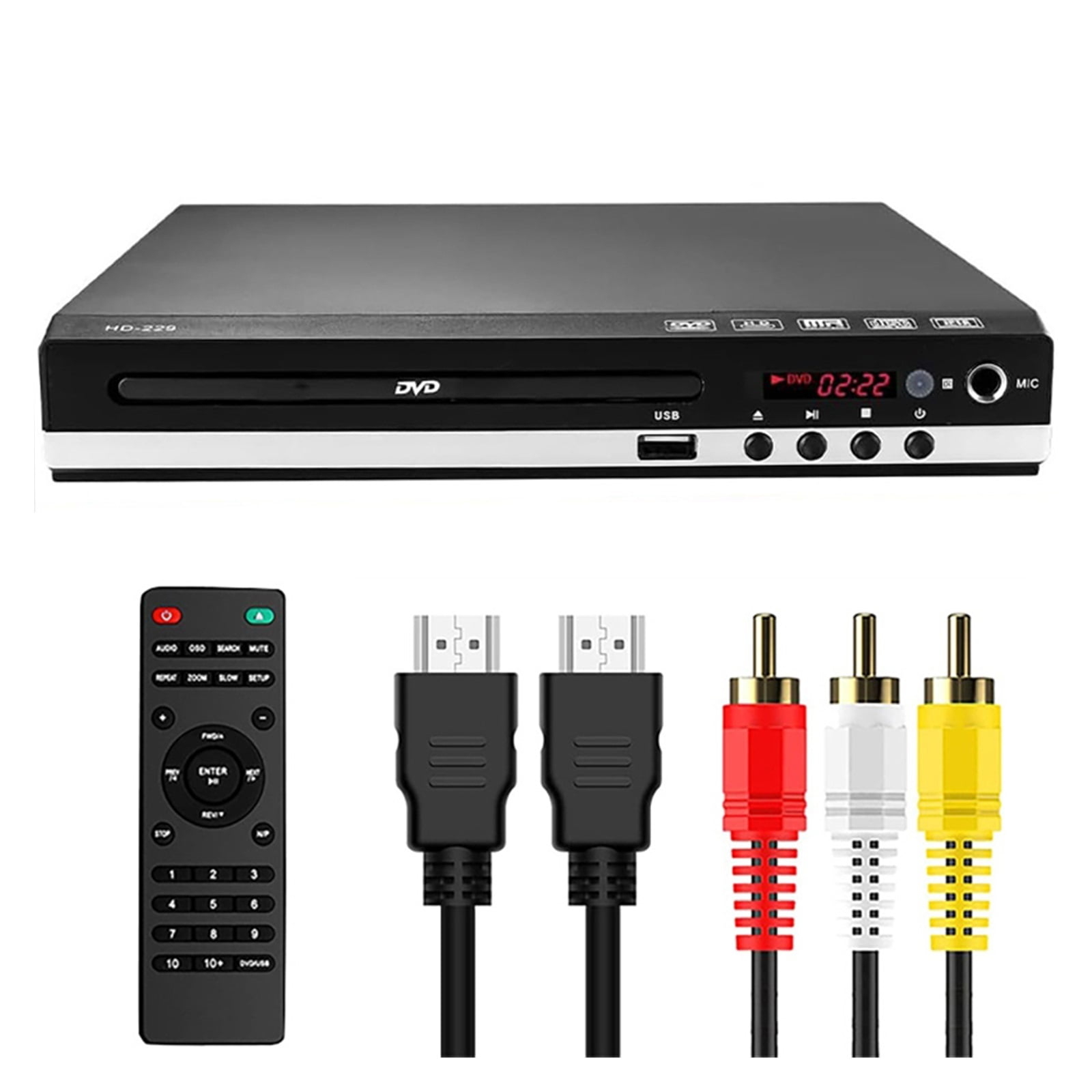 1080P All Region Free TV DVD Player AV Output Built in MIC Port ,High Definition Picture Quality