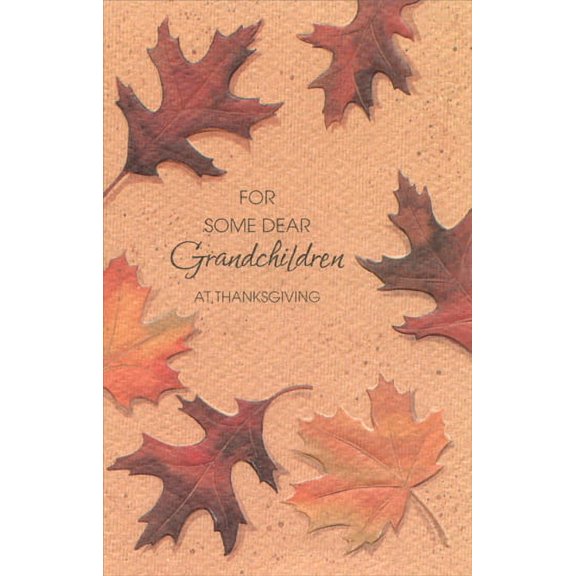 Freedom Greetings Brown Leaves Thanksgiving Card